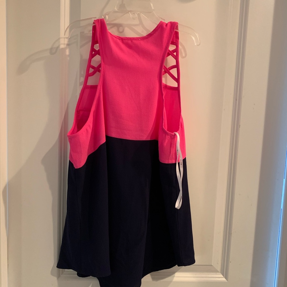 Hot pink and Navy tank top